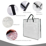 5 Pack Moving Bags, Wreath Storage Bag, Garland Container, Clear Storage Bags with Handles and Zippers Moving Bag for College Carrying, Bedding, Toys Organizer, Under the Bed Storage