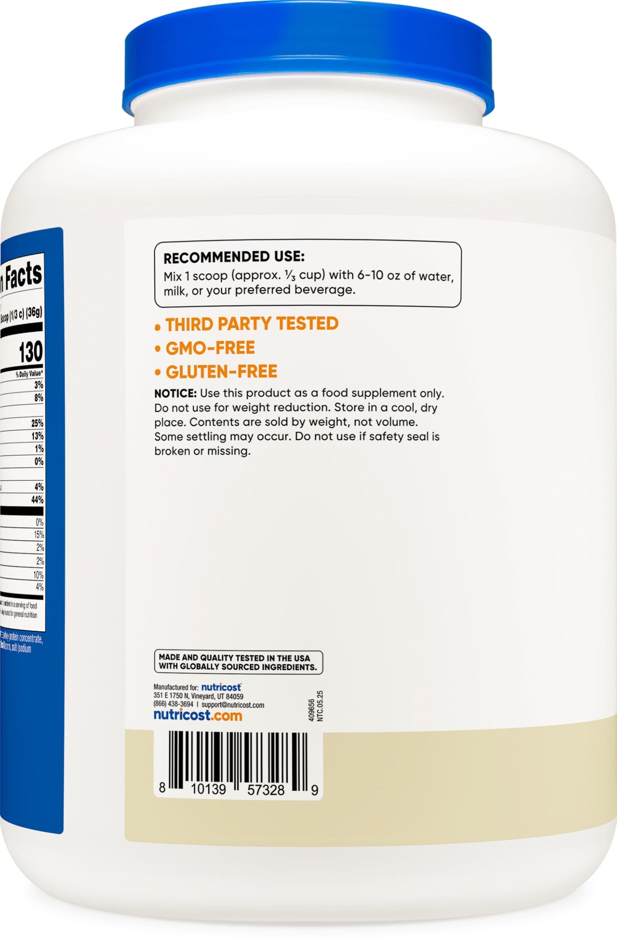 Nutricost Whey Protein Powder, Vanilla, 5 pounds - Whey Protein Concentrate