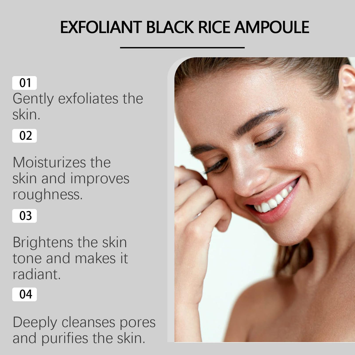 2Pcs Black and White Rice Exfoliant, Rice Ampoule Duo White Rice Ampoule Black Rice Exfoliating Peeling Solution, Moisturizing & Pore Minimizer for Face (Black & White Rice Exfoliant)