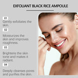 2Pcs Black and White Rice Exfoliant, Rice Ampoule Duo White Rice Ampoule Black Rice Exfoliating Peeling Solution, Moisturizing & Pore Minimizer for Face (Black & White Rice Exfoliant)