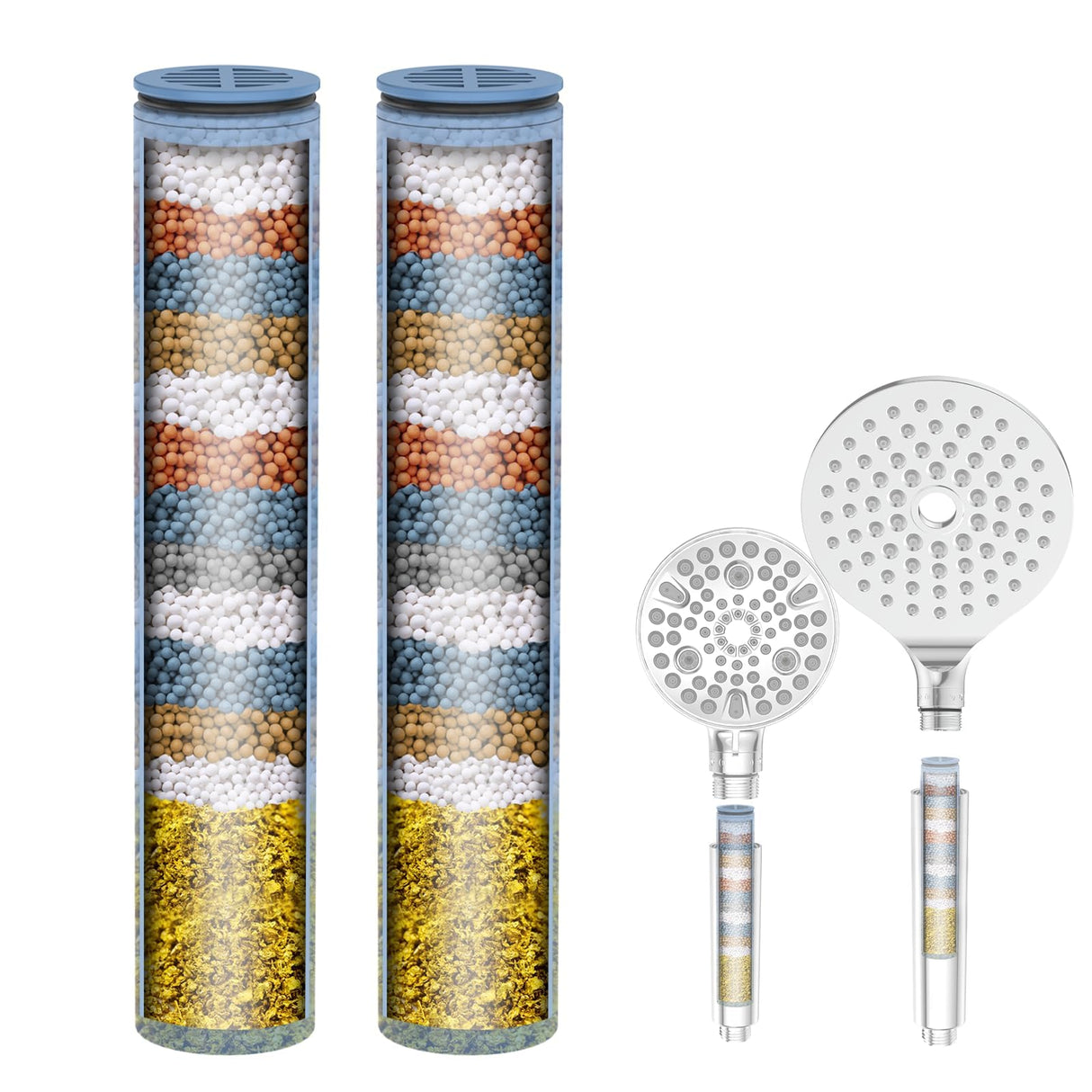 MakeFit Shower Head Filter Replacement Cartridge for SSJ781/DSSJ781/ DSSJ781-01/DSS1581 MakeFit Filtered Handheld Shower Head (2-PACK)