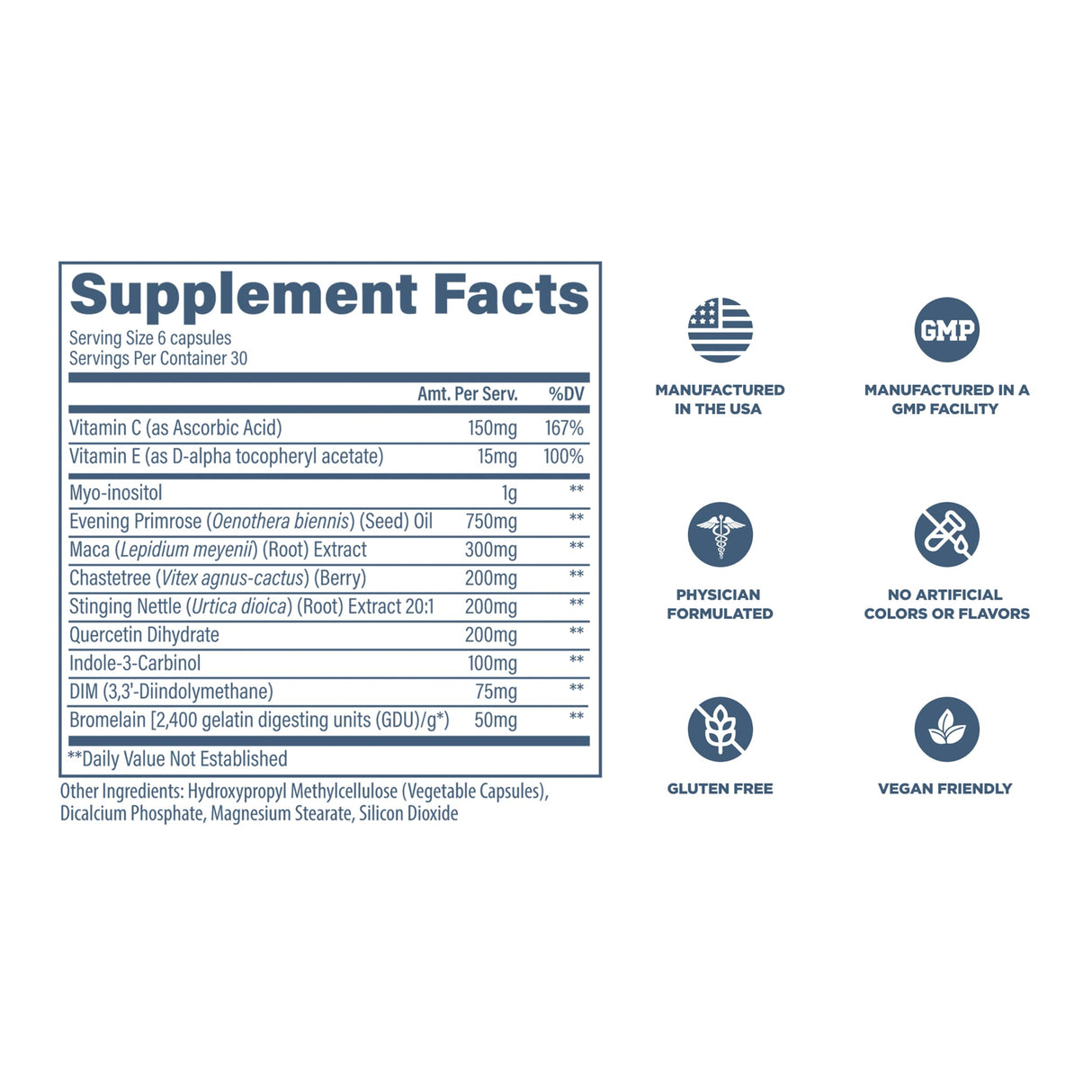 Revive MD Hormone Balance for Women - Hormone Support with Myo-Inositol, Chaste Berry, DIM, Vitamin C & E and Evening Primrose Oil - Women's Health Supplements for Hormonal Balancing - 180 Capsules