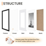 upsimples 11x17 Picture Frame, Gallery Wall Frames Set of 5, Black