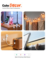 Cable Clips,12Pack Cord Holder Cord Organizer [1s Lock & Strongest Adhesive] Spring Cord Clips Phone Charger Wire Desk Cable Management Nightstand Home Office School Decor Women Cute Desk White
