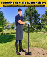 Ansionsol 10" x 10" Heavy Duty Steel Tamper with 44.7 inch Adjustable Handle & Rubber Grip, Thickened Steel Garden Dirt Tamper Tool for Ground & Gravel Leveling, Soil Tamper for Yard, Sand, Driveway