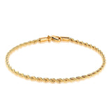Barzel 18K Gold Plated Braided Rope Anklet for Women, 2.7 MM thick, 10 Inches long - Made In Brazil