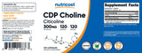 Nutricost CDP Choline (Citicoline) 300mg, 120 Vegetarian Capsules - Non-GMO, Vegetarian Friendly, Gluten Free