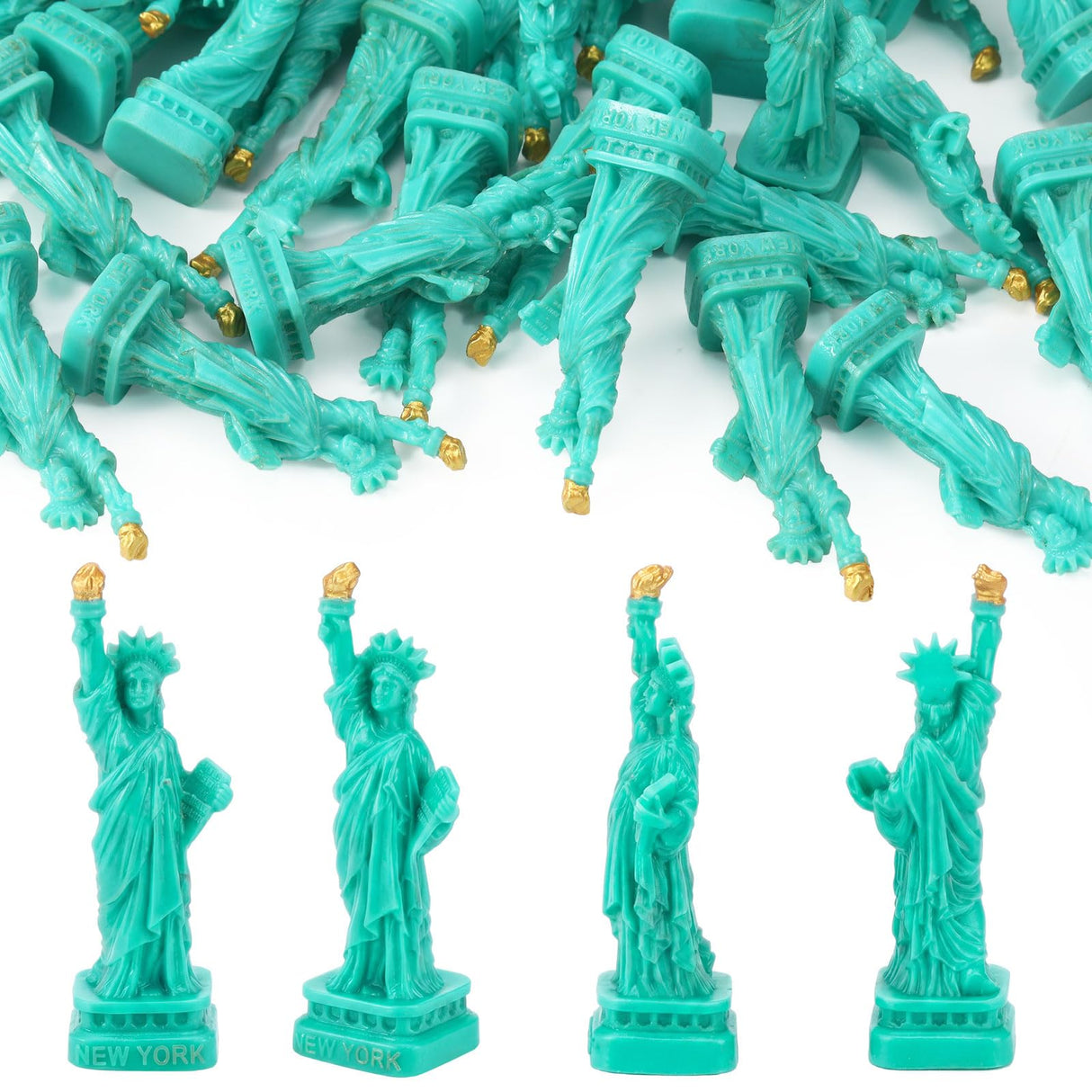 Geelin 50pcs Mini Statue of Liberty Figurines 2 Inch Resin Statue of Liberty Decoration Tiny Little Small New York Souvenir Gift New York Figurine Replica for 4th of July 250th Anniversary Cake Topper