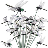IANMINJ 20 Pcs Black Dragonfly Decorative Stakes, Dragonfly Clip,Fake Dragonflies, Humming Bird Stakes Fake, Plastics Dragonfly for Hat Indoor Outdoor Yard Balcony Plant Flower Pot Decor