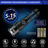 Esgofo Flashlights High Lumens 100000 Rechargeable, Super Bright Handheld LED Flash Light, Powerful Emergency Linternas, Waterproof, Long Lasting, for Hiking Camping Gift