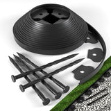 Landscape Edging Border Kit Includes 40 ft of Lawn Edging and 40 Spikes. This Garden Plastic Edging Border is Perfect for Landscaping, Flower Gardens, and lawns. (Black-40ft)
