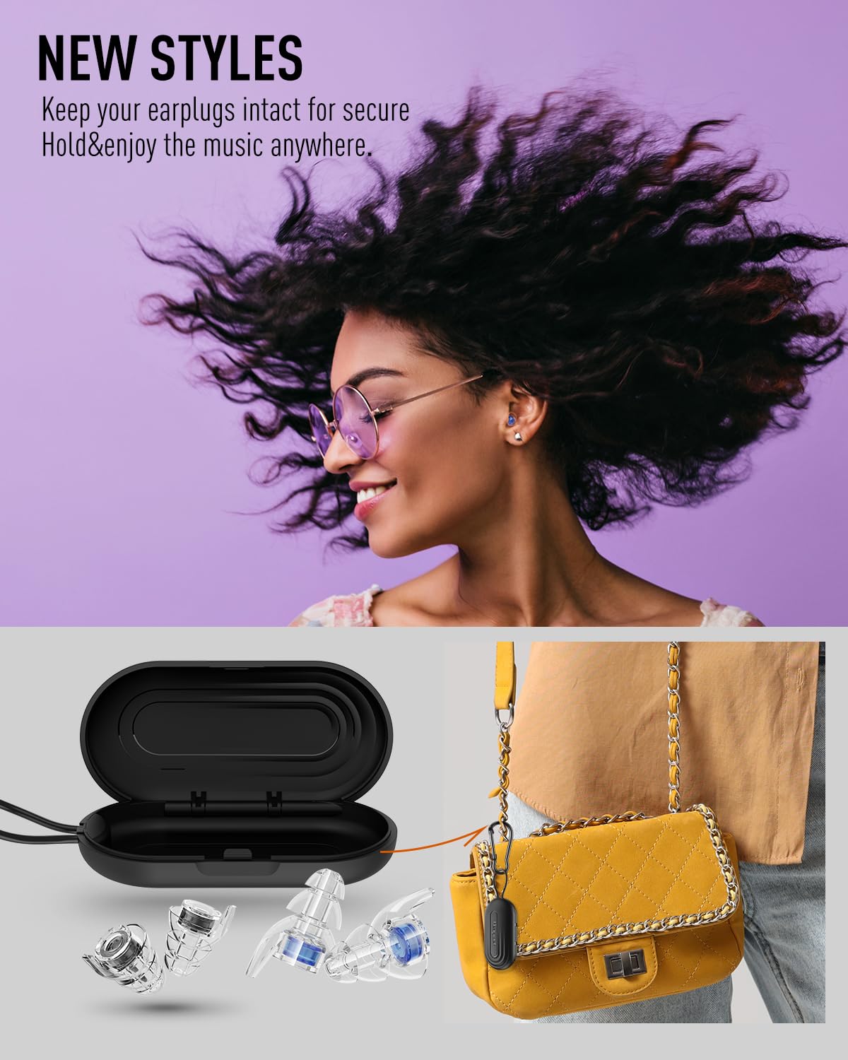 Hearprotek Concert Ear Plugs, 2Pairs Reusable high Fidelity Musician Ear Plugs for Concerts Loud Music-Noise Reduction Ear Protection earplugs for Rave,Festival,Music,Tinnitus Relief