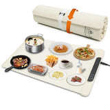 Food Warming Mat - Electric Warming Tray with 10 Temps & 0.5-10 Hours Timer,Child Safe Lock,5 S Fast Heating Full Surface Silicone Food Warmer,Roll Up Heat Pad for Parties,Buffets,Gatherings,Travel