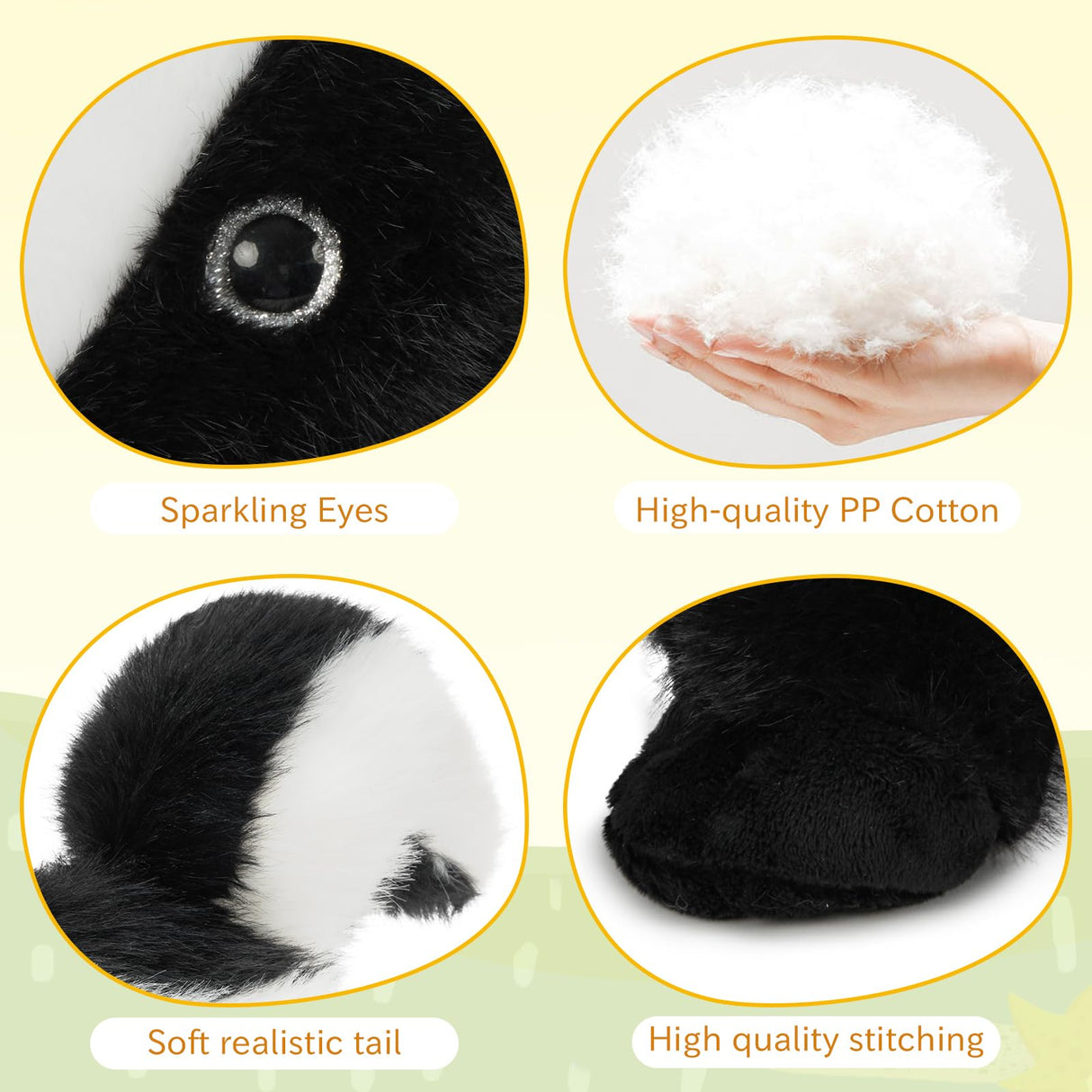 MaoGoLan 4Pcs Giant Skunk Stuffed Animal, Kawai Mother Skunk Plush Toy with 3 Small Baby Skunk Plushies Inside, 22" Snuggle Stuffed Skunk for Kids Woodland Animal Lovers, Christmas Birthday Gift