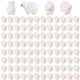 Guiqulai 100pcs Mini Resin Sheep Figurines Garden Decor Ornaments（White）