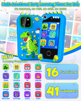 BESTOONE Kids Smartphone Toy for 3-8 Year Old Girls & Boys - No Internet/Calls, HD Camera, MP3 Player, Learning Games | Christmas Birthday Gift for Toddlers (Blue)