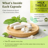 uvora Milk Thistle Capsules, Plant-Based Ingredient Formula with Turmeric, Inositol & Vitamin C – 60 Vegetarian Capsules, Non-GMO, Gluten Free