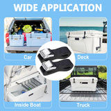 Cooler Tie Down Kit for YETI RTIC Coolers, Universal Cooler Straps with Stainless Steel Deck Plates & Screws, Adjustable Cam Buckle Lashing Straps for Boat, Truck Bed, Trailer, Prevent Sliding