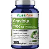 NusaPure Graviola 20:1 & 10:1 Extract, 250 mg Equivalent to 7,500 mg per caps 200 Veggie (Vegan, Non-GMO)