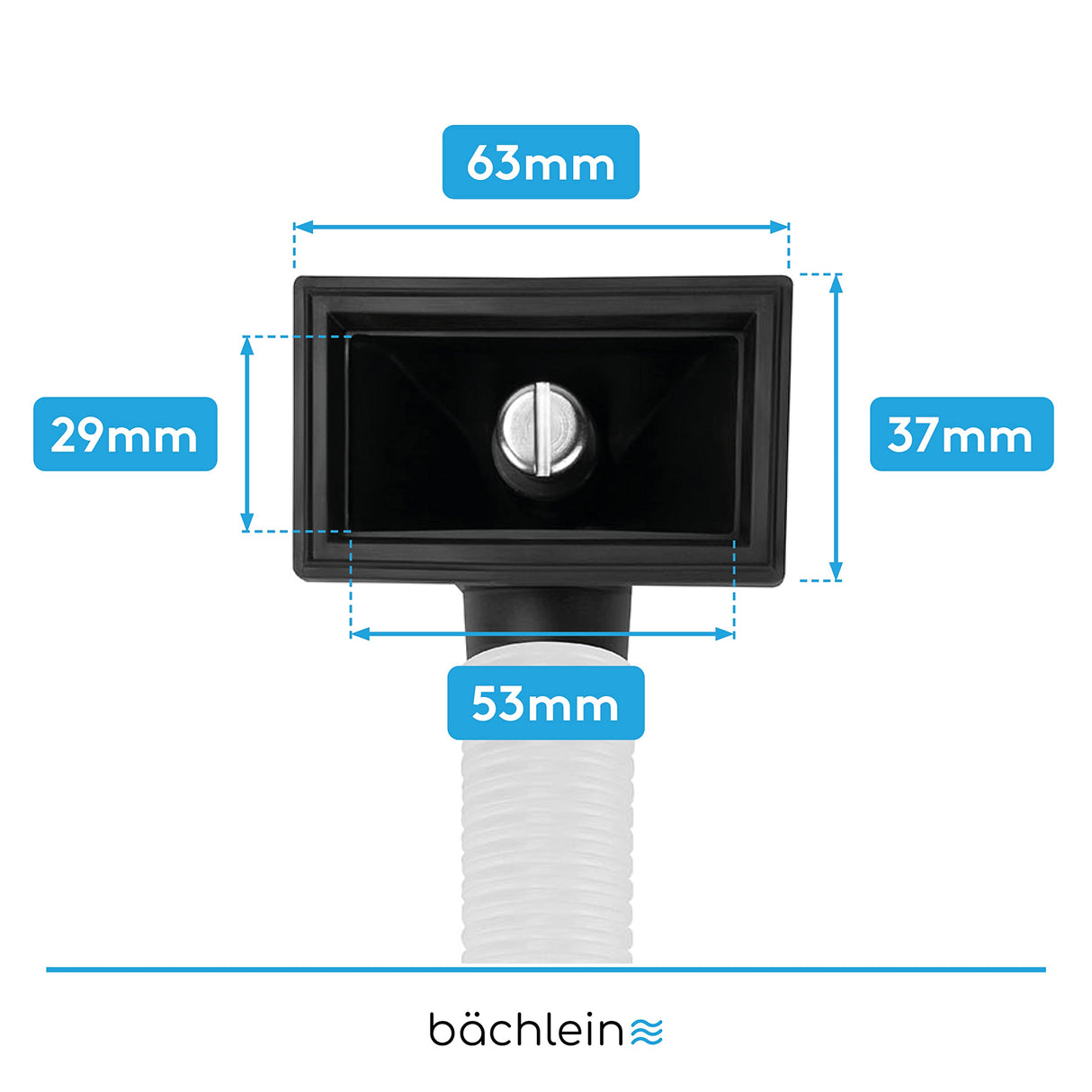 Bächlein Siphon for the kitchen sink (overflow set – sink drain), 400 mm complete set for connecting the overflow.
