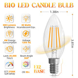 GvvooHome E12 Candelabra Bulb 40 watt Equivalent, E12 LED Bulb Non-Dimmable Chandelier Light Bulbs, B10 Candle Light Bulbs 2700K Soft White, 90+CRI, 400LM, Cear Glass, 12 Pack