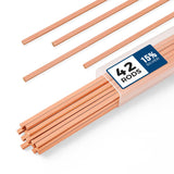 42 pcs Brazing Rods AWS BCuP-5 15% Silver Solder Phos Copper Brazing Alloy Flat Welding Rods 0.050"x1/8"x10" for HVAC, Refrigeration, and Industrial Applications