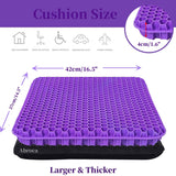 Gel Seat Cushion for Long Sitting, Double Thick Office Desk Home Wheelchair Seat Cushions for Back Hip Sciatica Tailbone Pain Sore Pressure Relief, Gel Cooling Game Chair Pads for Car Truck Driver
