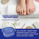 ForPro Professional Collection Universal Pedi Bath Liners, 50% THICKER, Fit Footsie Bath, Disposable Pedicure Tub Liners for Foot Spa Basins, Blue, 100-Count