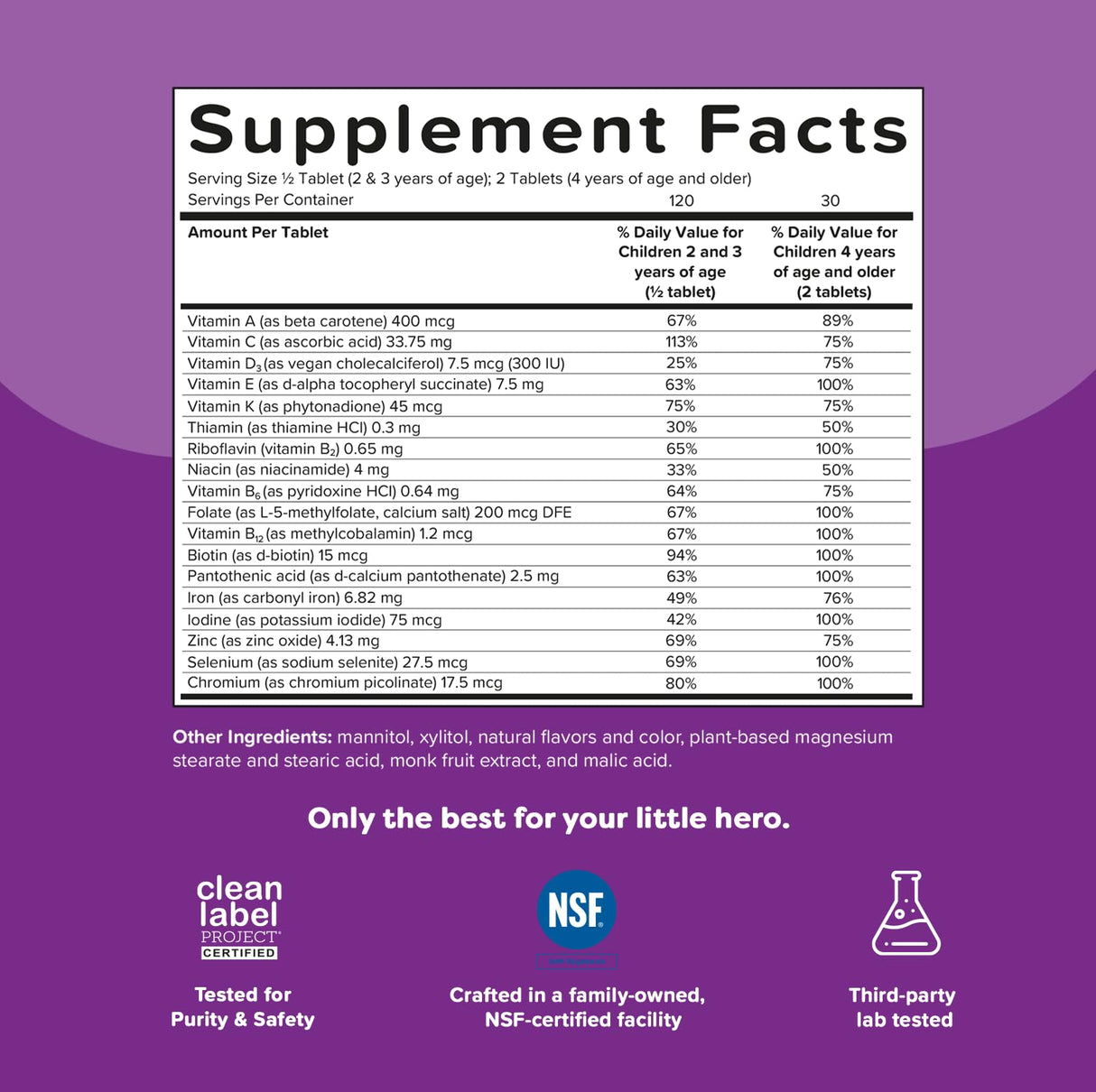 Renzo's Picky Eater Kids Multivitamin with Iron, Dissolving Kids Vitamins with Vitamin D3 and K2 and More, 60 Sugar-Free Melty Tabs, Oh-Oh-Oh Orange Flavor