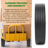 AR-PRO (2-Pack) 10"x2.2" Flat Free Solid Rubber Replacement Tires – 10 Inch Solid Wheels for Hand Trucks, Dollies, Utility Carts, and Wheelbarrows with 2.2" Offset and 5/8" Axle Hole