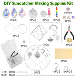 DIY Suncatcher Kit, 400pcs Crystal Sun Catchers Ornament Making Supplies Arts and Crafts Kits for Adults Indoor Windows Hanging Prism Garden Office Home Decor Gifts for Women Birthday Mother's Day