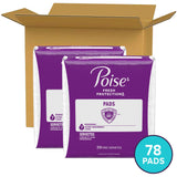 Poise Incontinence & Postpartum Pads for Bladder Leaks, 7 Drop Ultra Absorbency, Long Length, 78 Count, Packaging May Vary