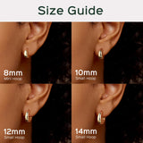 ChicSilver 14K Gold Plated Huggie Hoop Earrings 8mm, 925 Sterling Silver Tiny Gold Hoop Earrings for Women, Hypoallergenic Lightweight