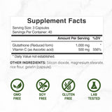 Glutathione Supplement 1,000mg Per Serving, 98% Purity | Plus Vitamin C 500mg, Active Reduced Form (GSH) | Intracellular Antioxidant – Supports Detoxification & Immune Health