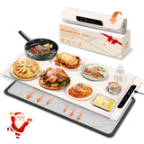 Warming Mat for Food with Heat Resistant Pad, 36"x16" Food Warmer Mat for Countertop Food Warmer Custom Temperature Settings 10H Timer Portable Heating Pad for Parties Buffets Holiday Home Use (Beige)
