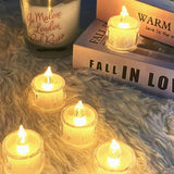 SupBri 48 Pack Flameless Tea Lights - Battery Operated Crystal LED Tealight & Votive Electric Fake Candles for Valentines & Christmas