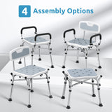 Shower Chair for Inside Shower, BRITULIF 550 lbs Heavy Duty Shower Chair for Elderly and Disabled, Shower Seat FSA/HSA Eligible, 6 Height Adjustable, Ideal for Adult and Senior Bathroom Needs