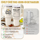 LiqCool Boss Gifts for Women - 40 oz Tumbler with Handle and Straw Lid, Great Gift Idea for Bosses Day, Birthday, Christmas (Cream)