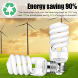 Barfelty E26 CFL Light Bulbs 13Watt, T2 Spiral Soft White 2700K 900lm E26 Medium Base Compact Fluorescent Light Bulbs, UL Approved, 120v 60Hz, Self Ballasted CFL Bulbs (60Watt Equivalent), Pack of 4