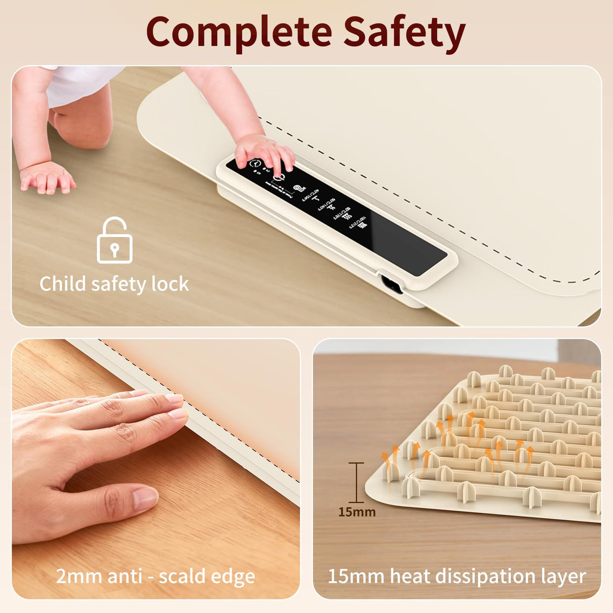 Warming Mat for Food - Electric Silicone Food Warming Tray for Buffet, Rollable Food Warmer Mat for Countertop, Fast Heating Mat with Timer and 4 Heat Levels, Portable Heating Pad for Parties Family