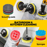 Holikme 22Pack Drill Brush Attachments Set,Scrub Pads & Sponge, Buffing Pads,Power Scrubber Brush,Car Polishing Pad Kit,Wax Applicator Pad,Car Cleaning Kit,Masonry Brushes,Cleaning Supplies