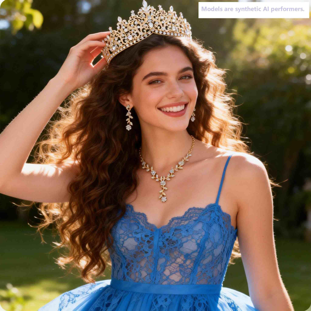Kamirola Tiaras and Crowns for Women,3-pack Tiaras Earrings Necklace