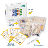 5 Individual STEM Science Kits for Kids, Wood Arts and Craft Kits 8-12