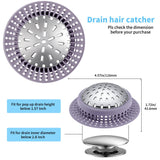 Aluvor Bathtub Drain Hair Catcher Shower Drain Cover Sink Drain Protector for Pop-Up & Regular Drains, Purple