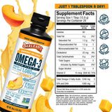 Barlean's Omega 3 Fish Oil Liquid Supplement with Vitamin D for Men and Women, 1080mg of EPA and DHA Fatty Acid, Promotes Brain & Heart Health - Non-GMO, Mango Peach, 16 oz