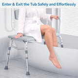 HOMLAND Tub Transfer Bench for Bathtub, FSA/HSA Eligible 400 lbs Heavy Duty Shower Chair with Backrest, Slip-Resistant Feet, Height Adjustable Shower Bench Shower Seat for Elderly and Disabled