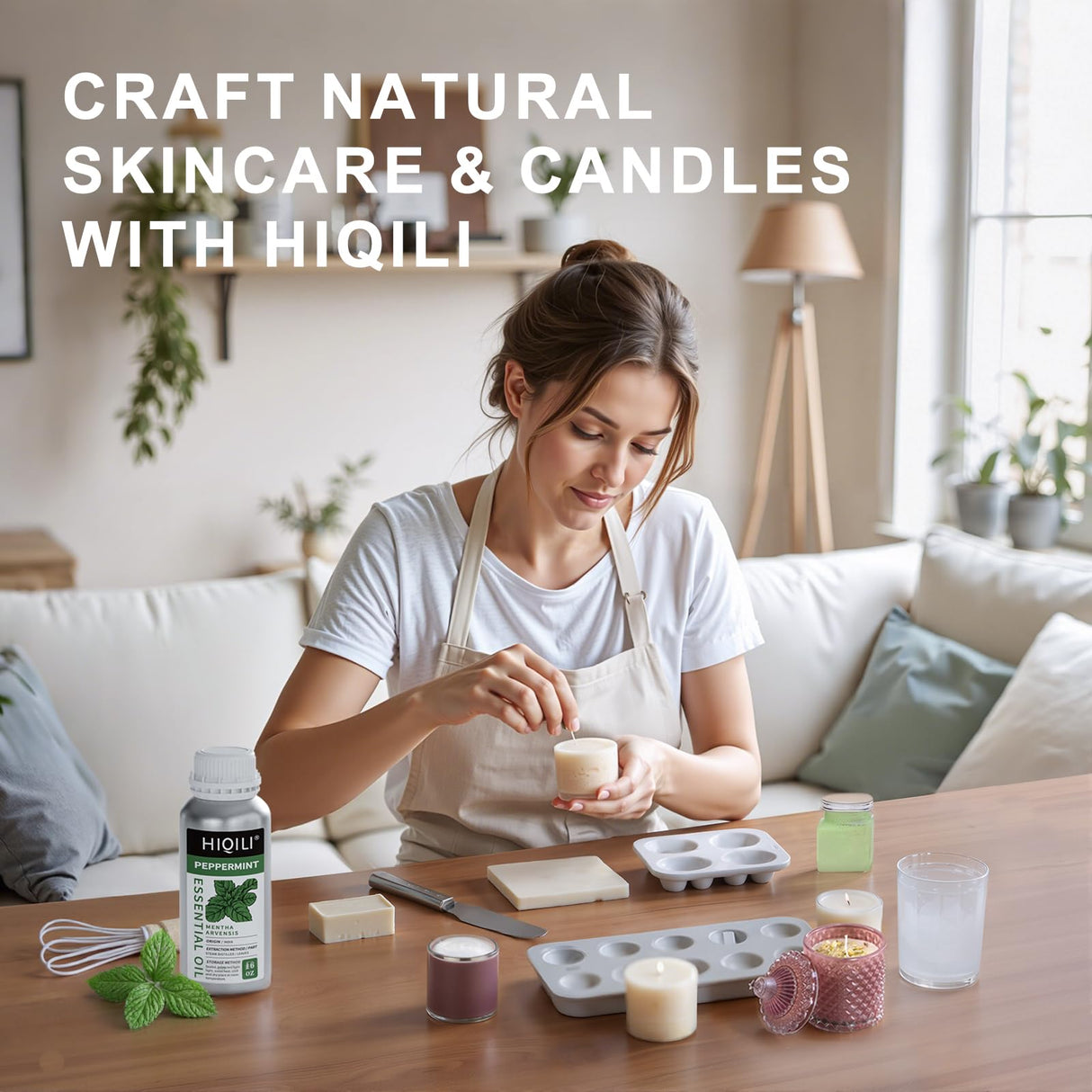 HIQILI Peppermint Essential Oil 16 oz 100% Pure Natural Aromatic Oil for Freshening Air, Hair Care, DIY Soap, SPA & Home Use