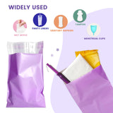 Disposable Sanitary Bags, 300 Pcs, Purple, Self-sealing, Odor-proof, Rectangular, Plastic, 10" x 6" Bags for Feminine Hygiene, Personal Waste, or Pet Waste