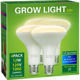 Briignite 4 Pack LED Grow Light Bulb, BR30 Grow Light Bulbs, Full Spectrum