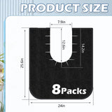Yudlto 8 Pack Toilet Mats U Shaped Washable, Absorbent Toilet Floor Protector from Urine, Non Slip Bathroom Rugs for Around Toilet Base, Waterproof Washable Mats for Bathroom Floor